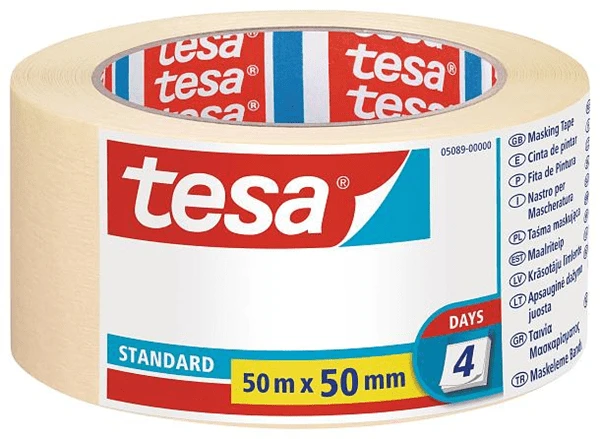 CINTA DE PINTOR STANDARD PARA PROFESIONALES 50MM.X50M. TESA 05089-00000-02 1 CINTA DE PINTOR STANDARD PARA PROFESIONALES 50MM.X50M. TESA 05089-00000-02