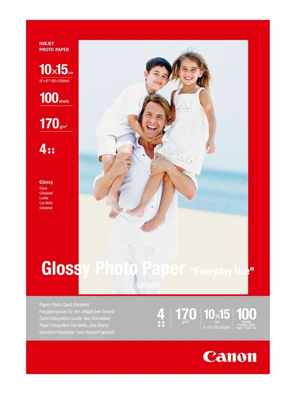 PAPEL CANON FOTOGRAFICO GLOSSYGP-501 4X6 100SH 1 PAPEL CANON FOTOGRAFICO GLOSSYGP-501 4X6 100SH