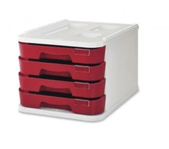 MODULO DE 4 CAJONES POLIESTIRENO ROJO FAIBO 1000M-03