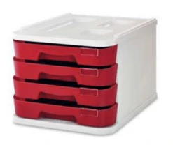 MODULO DE 4 CAJONES POLIESTIRENO ROJO FLUOR FAIBO 1000M-53