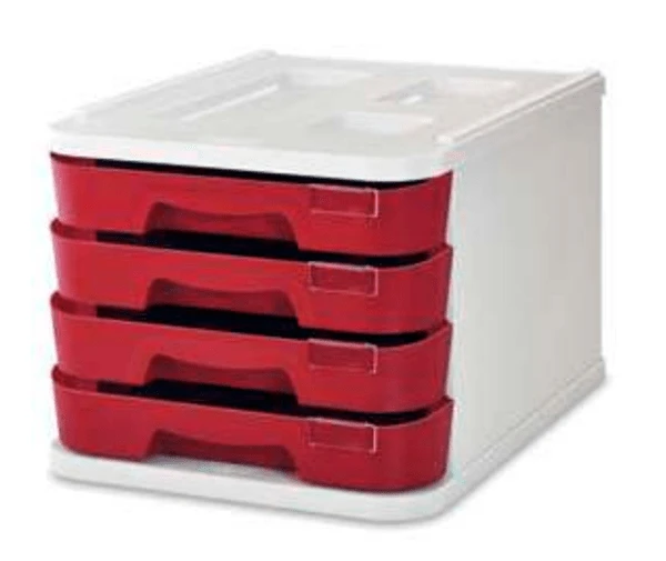 MODULO DE 4 CAJONES POLIESTIRENO ROJO FLUOR FAIBO 1000M-53 1 MODULO DE 4 CAJONES POLIESTIRENO ROJO FLUOR FAIBO 1000M-53