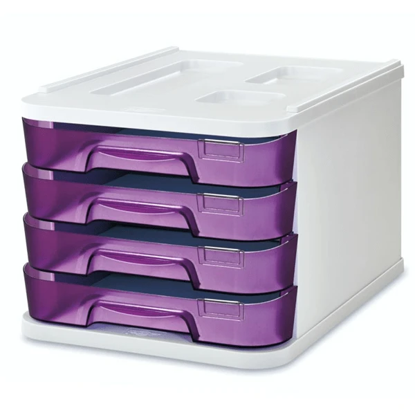 MODULO DE 4 CAJONES POLIESTIRENO VIOLETA FLUOR FAIBO 1000M-58 1 MODULO DE 4 CAJONES POLIESTIRENO VIOLETA FLUOR FAIBO 1000M-58