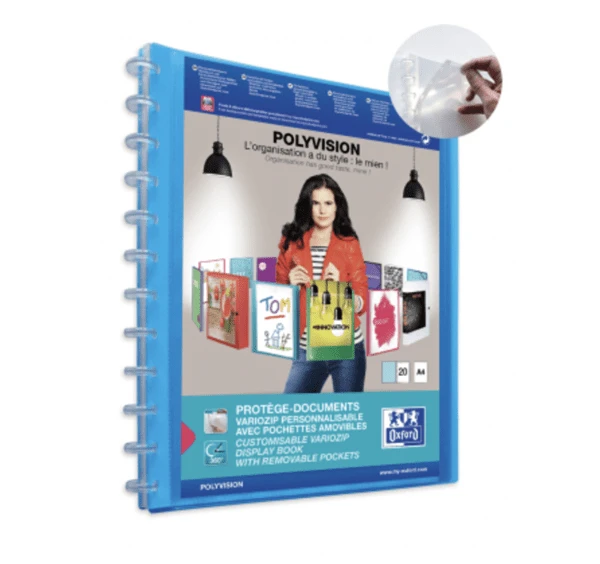 CARPETA DE FUNDAS INTERCAMBIABLES PERSONALIZABLES POLYVISION A4 20 FUNDAS COLOR AZUL OXFORD 100205599 1 CARPETA DE FUNDAS INTERCAMBIABLES PERSONALIZABLES POLYVISION A4 20 FUNDAS COLOR AZUL OXFORD 100205599