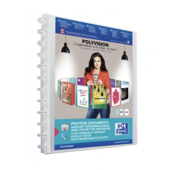 CARPETA DE FUNDAS INTERCAMBIABLES PERSONALIZABLES POLYVISION A4 20 FUNDAS COLOR TRANSPARENTE OXFORD 100205600 2 CARPETA DE FUNDAS INTERCAMBIABLES PERSONALIZABLES POLYVISION A4 20 FUNDAS COLOR TRANSPARENTE OXFORD 100205600 - Imagen 2