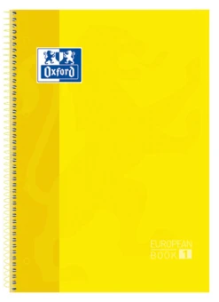 CUADERNO EUROPEANBOOK 1 TAPA EXTRADURA A4 80 HOJAS 5X5 COLOR AMARILLO OXFORD 100430200