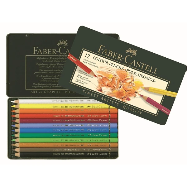 ESTUCHE DE METAL POLYCHROMOS CON 12 LAPICES DE COLORES SURTIDOS FABER CASTELL 110012 1 ESTUCHE DE METAL POLYCHROMOS CON 12 LAPICES DE COLORES SURTIDOS FABER CASTELL 110012