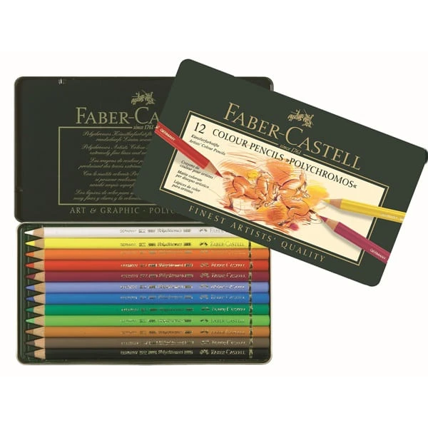 ESTUCHE DE METAL POLYCHROMOS CON 12 LAPICES DE COLORES SURTIDOS FABER CASTELL 110012 2 ESTUCHE DE METAL POLYCHROMOS CON 12 LAPICES DE COLORES SURTIDOS FABER CASTELL 110012 - Imagen 2