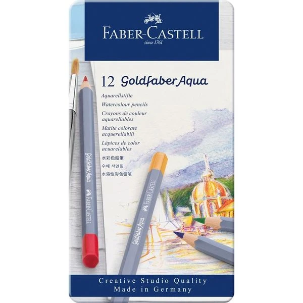 ESTUCHE DE METAL CON 12 LAPICES DE COLORES ACUARELABLES GOLDFABER. FABER CASTELL 114612 2 ESTUCHE DE METAL CON 12 LAPICES DE COLORES ACUARELABLES GOLDFABER. FABER CASTELL 114612 - Imagen 2