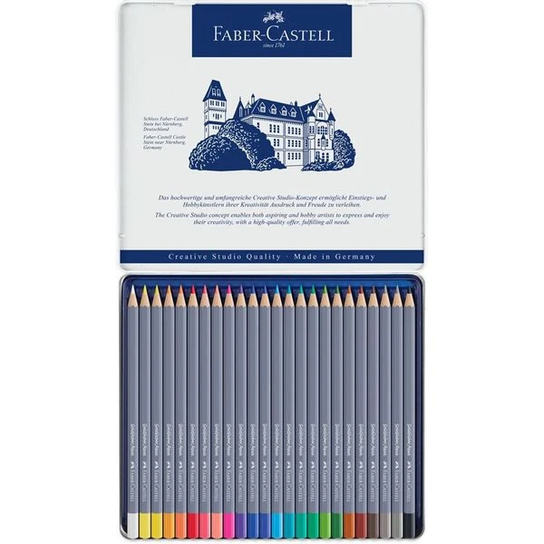 ESTUCHE DE METAL CON 24 LAPICES DE COLORES ACUARELABLES GOLDFABER. FABER CASTELL 114624 3 ESTUCHE DE METAL CON 24 LAPICES DE COLORES ACUARELABLES GOLDFABER. FABER CASTELL 114624 - Imagen 3