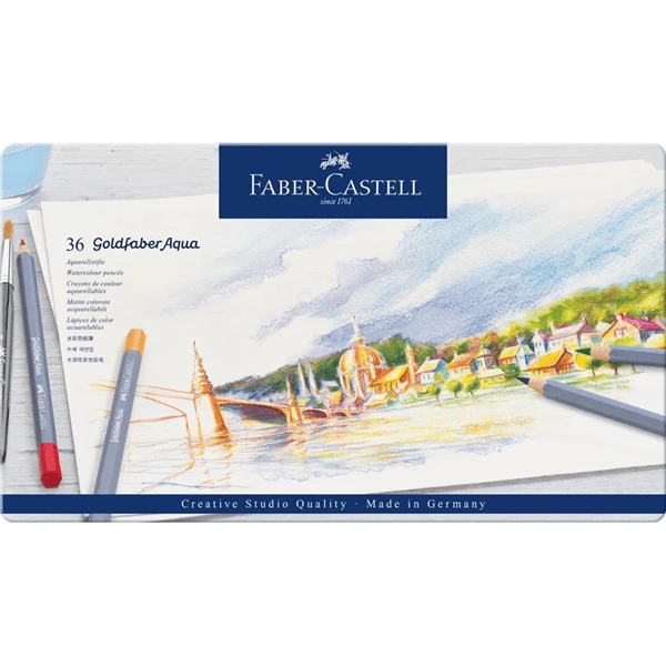 ESTUCHE DE METAL CON 36 LAPICES DE COLORES ACUARELABLES GOLDFABER. FABER CASTELL 114636 1 ESTUCHE DE METAL CON 36 LAPICES DE COLORES ACUARELABLES GOLDFABER. FABER CASTELL 114636