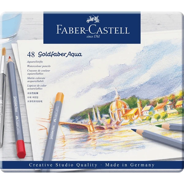 ESTUCHE DE METAL CON 48 LAPICES DE COLORES ACUARELABLES GOLDFABER. FABER CASTELL 114648 1 ESTUCHE DE METAL CON 48 LAPICES DE COLORES ACUARELABLES GOLDFABER. FABER CASTELL 114648