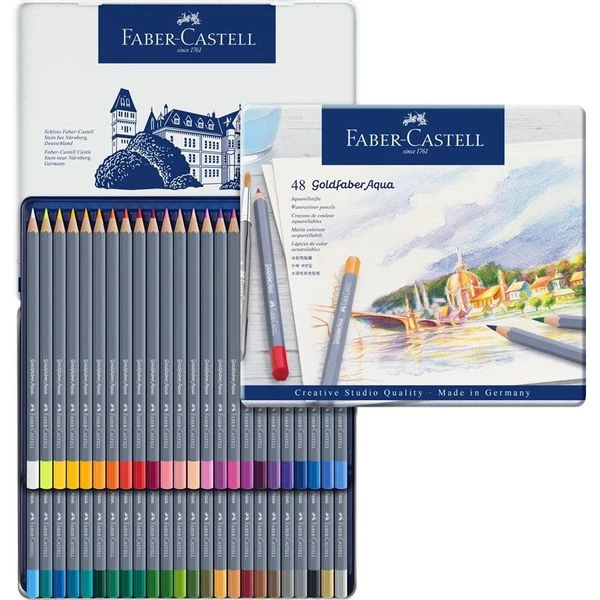 ESTUCHE DE METAL CON 48 LAPICES DE COLORES ACUARELABLES GOLDFABER. FABER CASTELL 114648 4 ESTUCHE DE METAL CON 48 LAPICES DE COLORES ACUARELABLES GOLDFABER. FABER CASTELL 114648 - Imagen 4