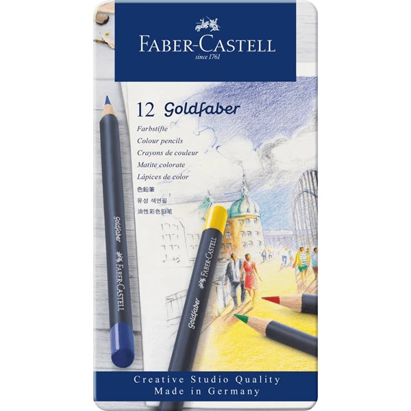 ESTUCHE DE METAL CON 12 LAPICES DE COLORES GOLDFABER. FABER CASTELL 114712 1 ESTUCHE DE METAL CON 12 LAPICES DE COLORES GOLDFABER. FABER CASTELL 114712