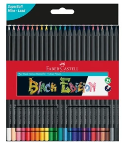 ESTUCHE 24 LAPICES DE COLORES BLACK EDITION. FABER CASTELL 116424