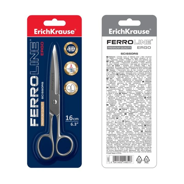 BLISTER TIJERAS FERRO 16 CM ERICH KRAUSE 14851 4 BLISTER TIJERAS FERRO 16 CM ERICH KRAUSE 14851 - Imagen 4