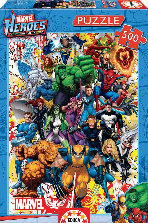PUZZLE 500 PIEZAS HEROES MARVEL EDUCA 15560 3 PUZZLE 500 PIEZAS HEROES MARVEL EDUCA 15560 - Imagen 3
