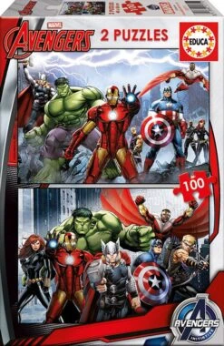 Alternative view of PUZZLE 2X100 AVENGERS DE 6-8 ANOS EDUCA BORRAS 15771