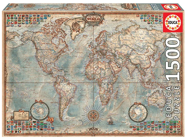 PUZZLE 1500 PIEZAS EL MUNDO. MAPA POLITICO EDUCA 16005 1 PUZZLE 1500 PIEZAS EL MUNDO. MAPA POLITICO EDUCA 16005