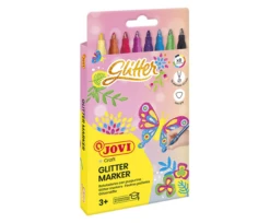 ESTUCHE 8 ROTULADORES GLITTER COLORES SURTIDOS JOVI 1608G