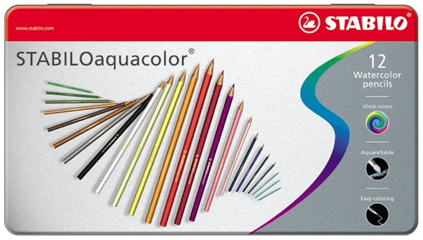 ESTUCHE DE METAL 12 LAPICES PUNTA 2.8MM. AQUACOLOR SURTIDOS STABILO 1612-5 1 ESTUCHE DE METAL 12 LAPICES PUNTA 2.8MM. AQUACOLOR SURTIDOS STABILO 1612-5
