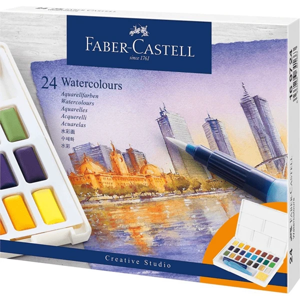 ESTUCHE CON 24 ACUARELAS CREATIVE STUDIO. FABER CASTELL 169724 1 ESTUCHE CON 24 ACUARELAS CREATIVE STUDIO. FABER CASTELL 169724
