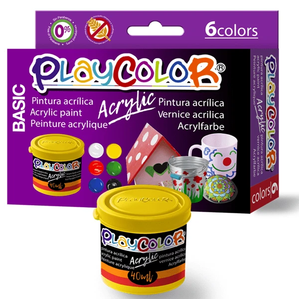 ESTUCHE ACRYLIC BASIC 40ML. 6 COLORES SURTIDOS PLAYCOLOR 18191. 1 ESTUCHE ACRYLIC BASIC 40ML. 6 COLORES SURTIDOS PLAYCOLOR 18191.