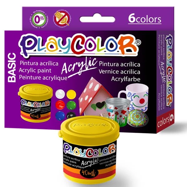 ESTUCHE ACRYLIC BASIC 40ML. 6 COLORES SURTIDOS PLAYCOLOR 18191. 2 ESTUCHE ACRYLIC BASIC 40ML. 6 COLORES SURTIDOS PLAYCOLOR 18191. - Imagen 2