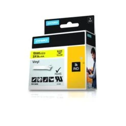 CINTA ROTULADORA RHINOPRO VINILO 19MMX5.5M NEGRO AMARILLO DYMO 18433 7 CINTA ROTULADORA RHINOPRO VINILO 19MMX5.5M NEGRO AMARILLO DYMO 18433 -tienda EPSON 18433 pic 2