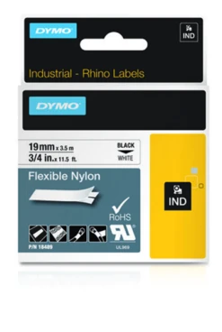 CINTA ROTULADORA RHINOPRO NYLON 19MMX3.5M NEGRO BLANCO DYMO 18489