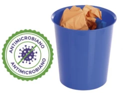 PAPELERA ANTIMICROBIANA STERITOUCH DE PLASTICO CAPACIDAD 18 LITROS 290 X 310 MM AZUL ARCHIVO 2000 2001AM AZ
