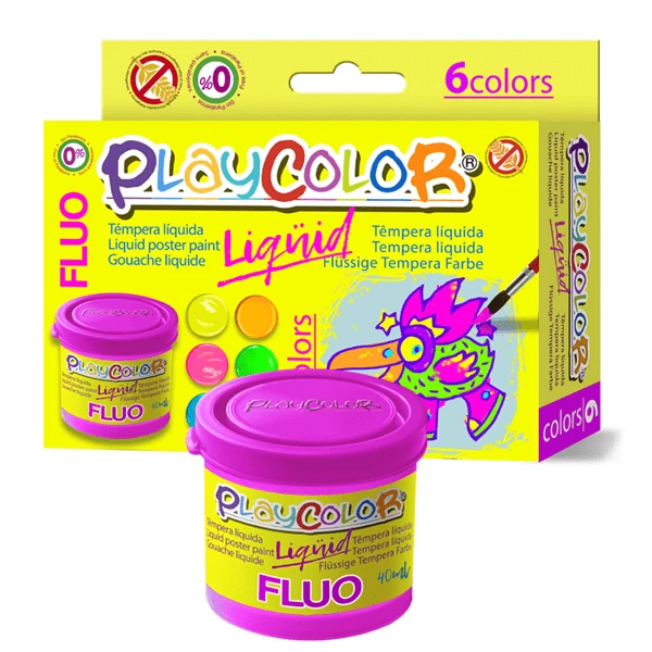 ESTUCHE LIQUID FLUO 40ML. 6 COLORES SURTIDOS PLAYCOLOR 20111. 1 ESTUCHE LIQUID FLUO 40ML. 6 COLORES SURTIDOS PLAYCOLOR 20111.