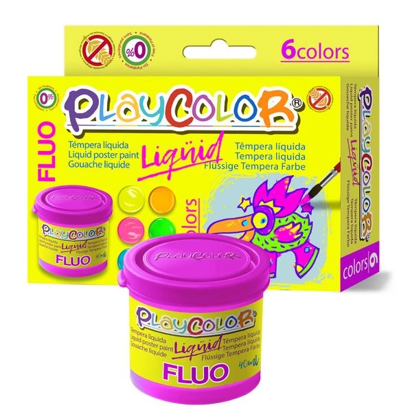 ESTUCHE LIQUID FLUO 40ML. 6 COLORES SURTIDOS PLAYCOLOR 20111. 2 ESTUCHE LIQUID FLUO 40ML. 6 COLORES SURTIDOS PLAYCOLOR 20111. - Imagen 2