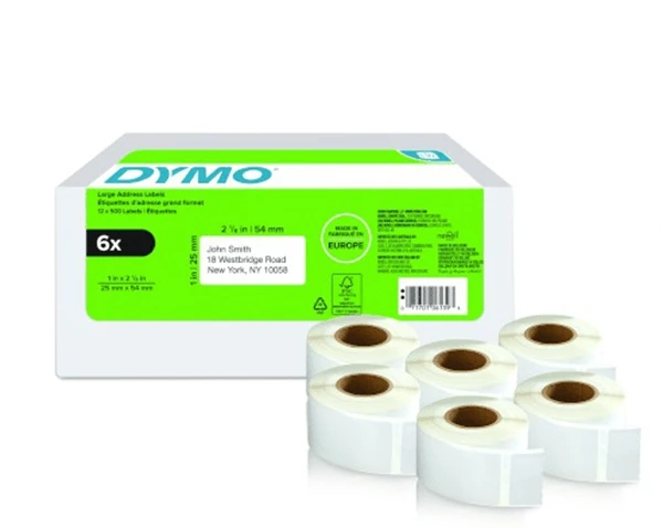 PACK 6 ROLLOS LW ETIQUETAS 25X54MM DYMO 2177564 1 PACK 6 ROLLOS LW ETIQUETAS 25X54MM DYMO 2177564