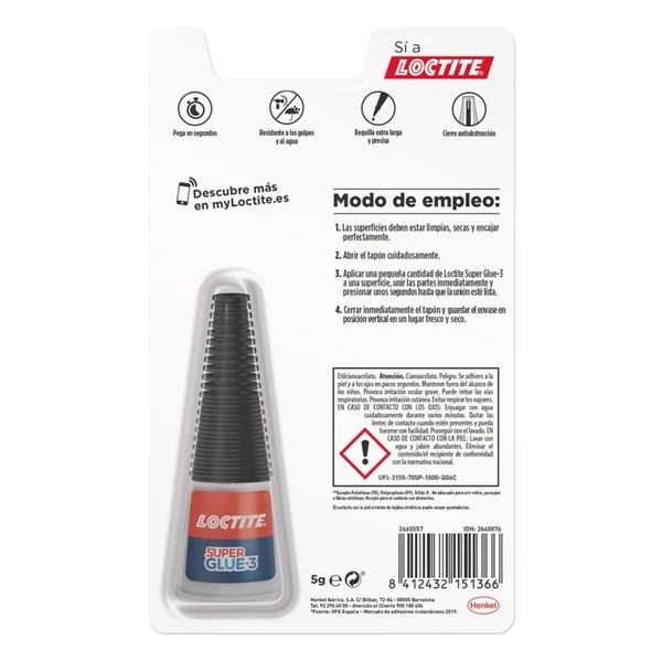 ADHESIVO INSTANTANEO SUPER GLUE-3 5GR. 1 LIMPIA PEGAMENTO LOCTITE 2712223 3 ADHESIVO INSTANTANEO SUPER GLUE-3 5GR. 1 LIMPIA PEGAMENTO LOCTITE 2712223 - Imagen 3