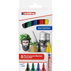 PACK 5 MARCADORES EDDING 3000 COLORES BASICOS 01-05 EDDING 3000-5-S