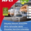 CAJA 100 HOJAS ETIQUETAS BLANCAS REMOVIBLES 97.0 X 42.4 MM APLI 3057