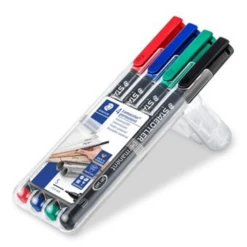 ESTUCHE 4 MARCADORES LUMOCOLOR PERMANENTE PUNTA SUPERFINA 0.4MM. SURTIDOS STAEDTLER 313 WP4