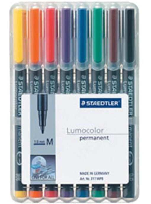 ESTUCHE 8 MARCADORES LUMOCOLOR PERMANENTE PUNTA MEDIA 1MM. SURTIDOS STAEDTLER 317 WP8 2 ESTUCHE 8 MARCADORES LUMOCOLOR PERMANENTE PUNTA MEDIA 1MM. SURTIDOS STAEDTLER 317 WP8 - Imagen 2