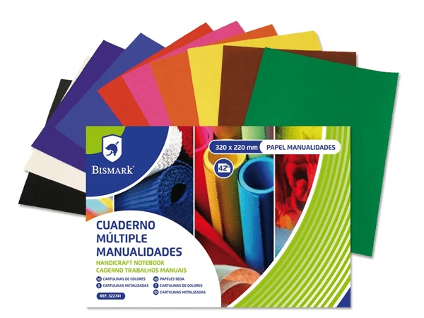 CUADERNO MULTIPLES MANUALIDADES 42 HOJAS COLORES 32 X 22 CM. BISMARK 322741 1 CUADERNO MULTIPLES MANUALIDADES 42 HOJAS COLORES 32 X 22 CM. BISMARK 322741