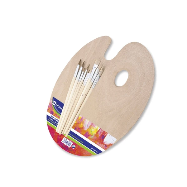 PALETA DE MADERA 10 PINCELES BISMARK 327898 1 PALETA DE MADERA 10 PINCELES BISMARK 327898