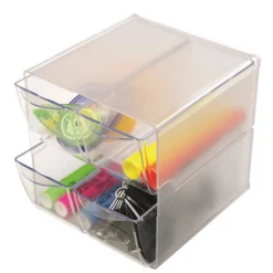 ORGANIZADOR MODULAR CON CUATRO CAJONES DE 16.5X7X7 TRANSPARENTE DEFLECTO 350301