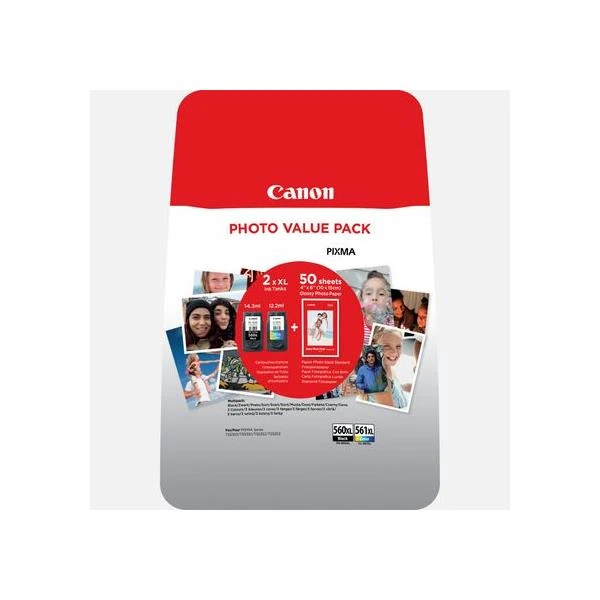 CARTUCHO CANON MULTIPACK PG-560 XL CL-561XL CON PAPEL 2 CARTUCHO CANON MULTIPACK PG-560 XL CL-561XL CON PAPEL - Imagen 2