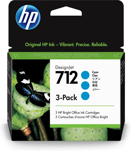 HP 712 3-PACK 29-ML CYAN DESIGNJET INK CARTRID GE 1 HP 712 3-PACK 29-ML CYAN DESIGNJET INK CARTRID GE