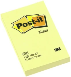 PACK 12 BLOC DE NOTAS ADHESIVAS AMARILLAS 100 HOJAS 51X76 POST-IT 3M656