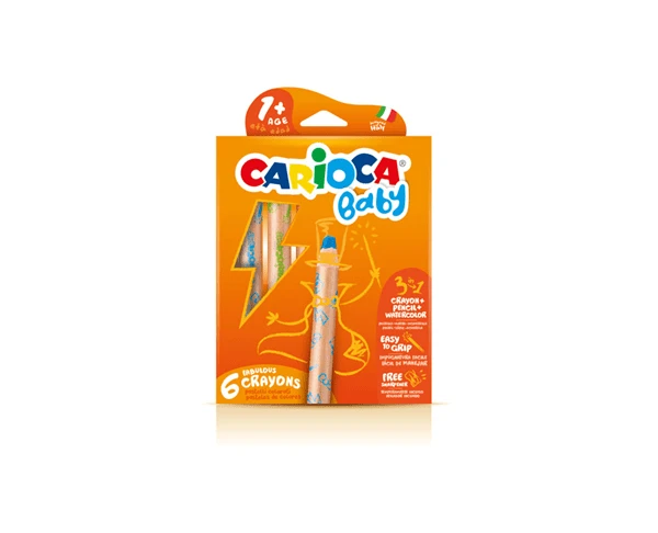 CAJA 6 LAPICES 3 EN 1 SACAPUNTAS CARIOCA BABY 42817 1 CAJA 6 LAPICES 3 EN 1 SACAPUNTAS CARIOCA BABY 42817