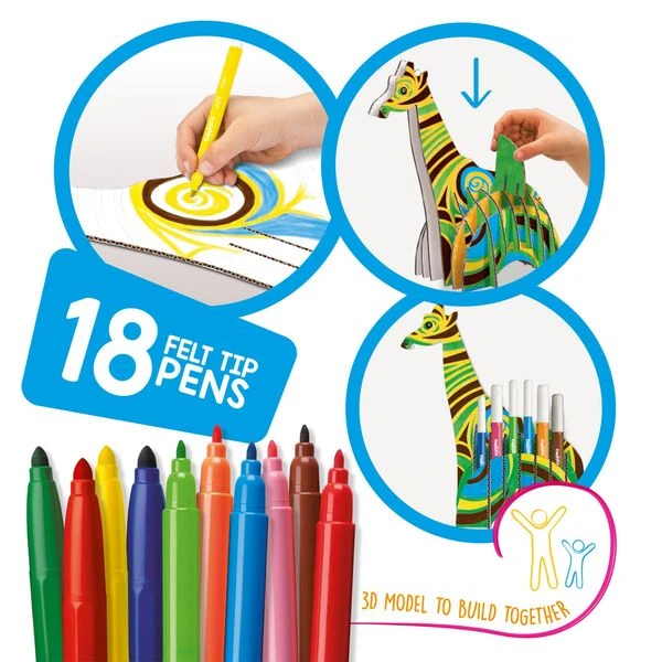 SET CREATE-COLOR GIRAFFE 3D CARIOCA 42901 4 SET CREATE-COLOR GIRAFFE 3D CARIOCA 42901 - Imagen 4