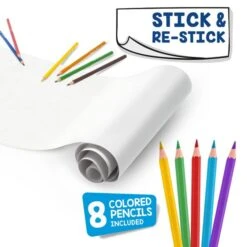 SET COLORING ROLL WHITE 200 X 30 CM 8 LAPICES CARIOCA 42980 -tienda EPSON 42980 pic 4