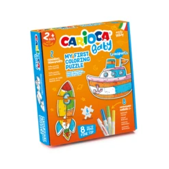 SET BABY COLORING PUZZLE TRANSPORTS CARIOCA 43080