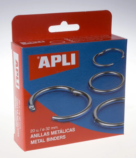 CAJA 20 UDS. ANILLAS METALICAS ARTICULADAS 32 MM APLI 453 1 CAJA 20 UDS. ANILLAS METALICAS ARTICULADAS 32 MM APLI 453