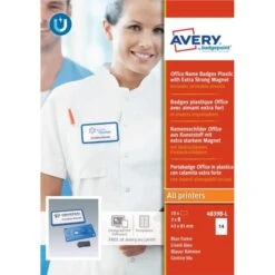 CAJA 10 PORTANOMBRES OFFICE BADGE AZUL CON IMAN EXTRA FUERTEï½37 X 75 MM AVERY 4839B-L 6 CAJA 10 PORTANOMBRES OFFICE BADGE AZUL CON IMAN EXTRA FUERTEï½37 X 75 MM AVERY 4839B-L -tienda EPSON 4839B L pic 2